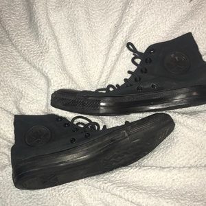 all black high top converse